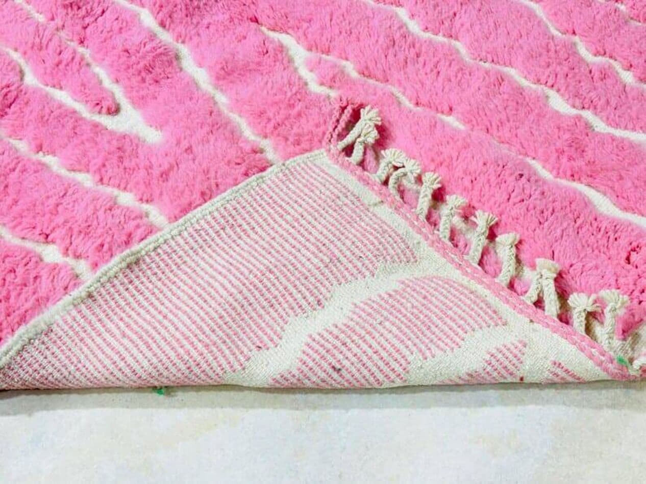 Ręcznie tkany dywan 200x300 cm, wełna, różowy, Maroko - 206402