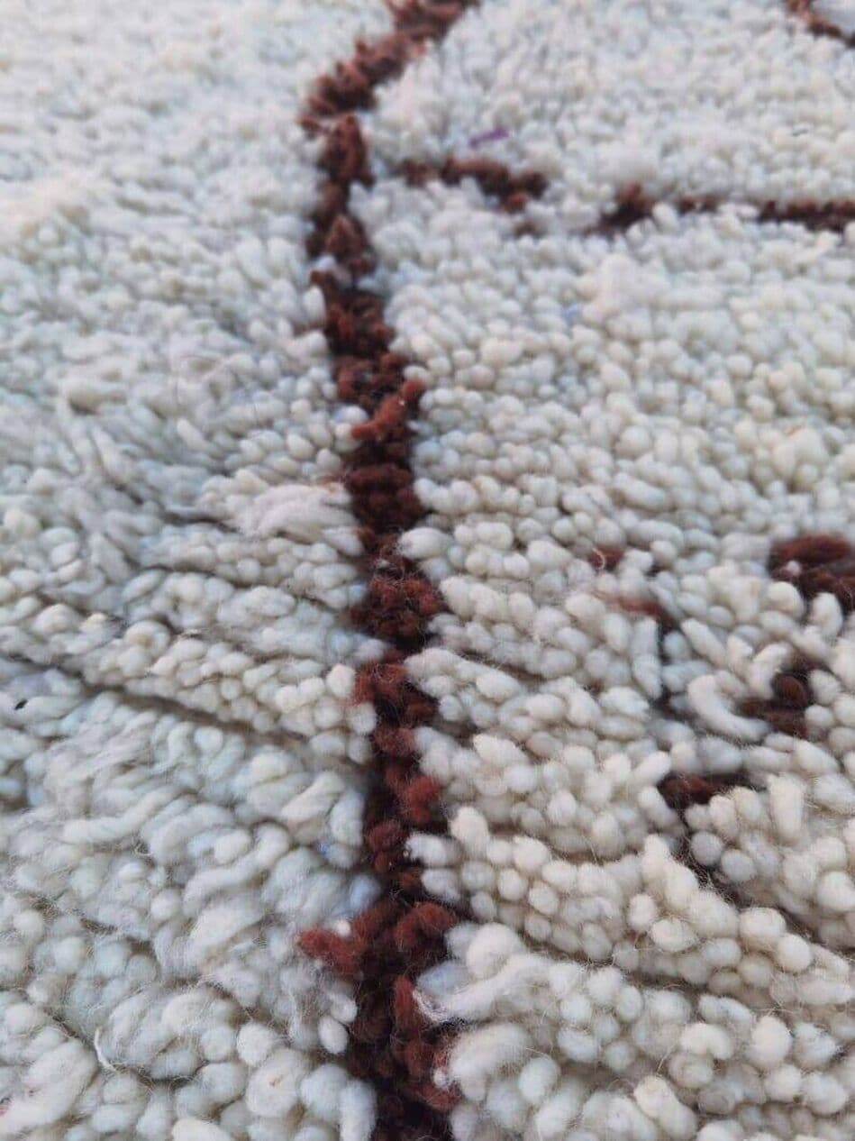 Ręcznie tkany dywan 200x300 cm, wełna, beżowy, granatowy, czarny, jasnoniebieski, Maroko - 206394