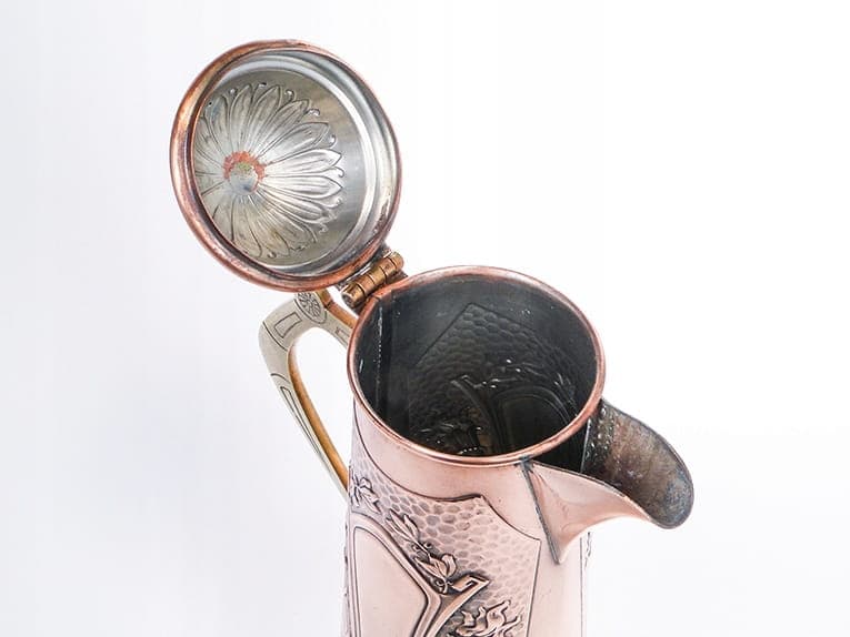 Dzban do wina Art Nouveau, miedź, mosiądz, Niemcy, początek XX w. - 206245