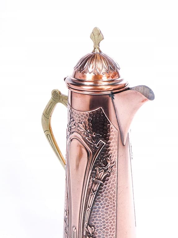 Dzban do wina Art Nouveau, miedź, mosiądz, Niemcy, początek XX w. - 206243