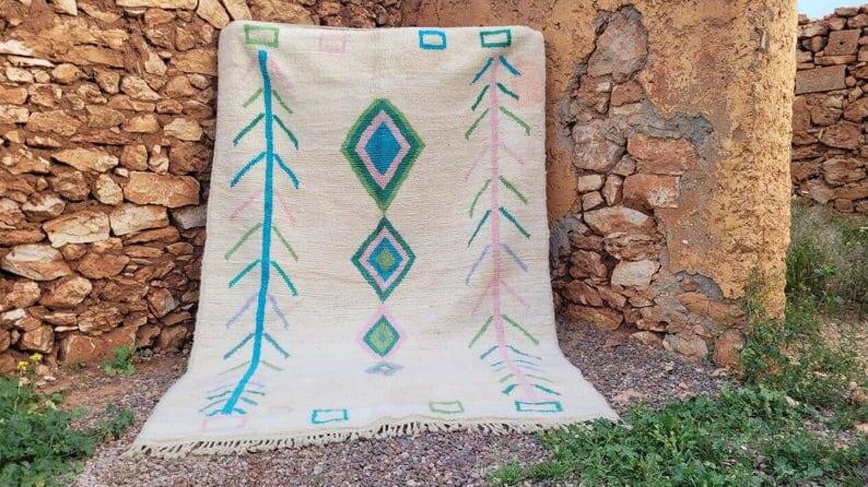 Ręcznie tkany dywan 150x250 cm, wełna, wielokolorowy, Maroko - 206328