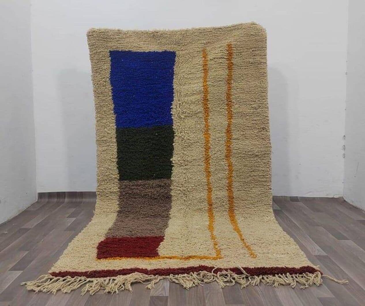 Ręcznie tkany dywan 150x250 cm, wełna, multikolor, Maroko - 206321