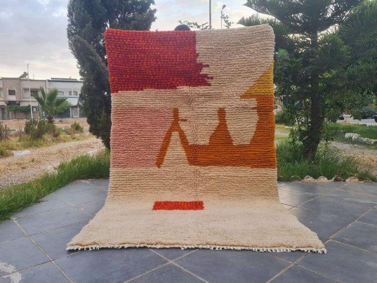 Ręcznie tkany dywan 150x250 cm, wełna, multikolor, Maroko - 206314