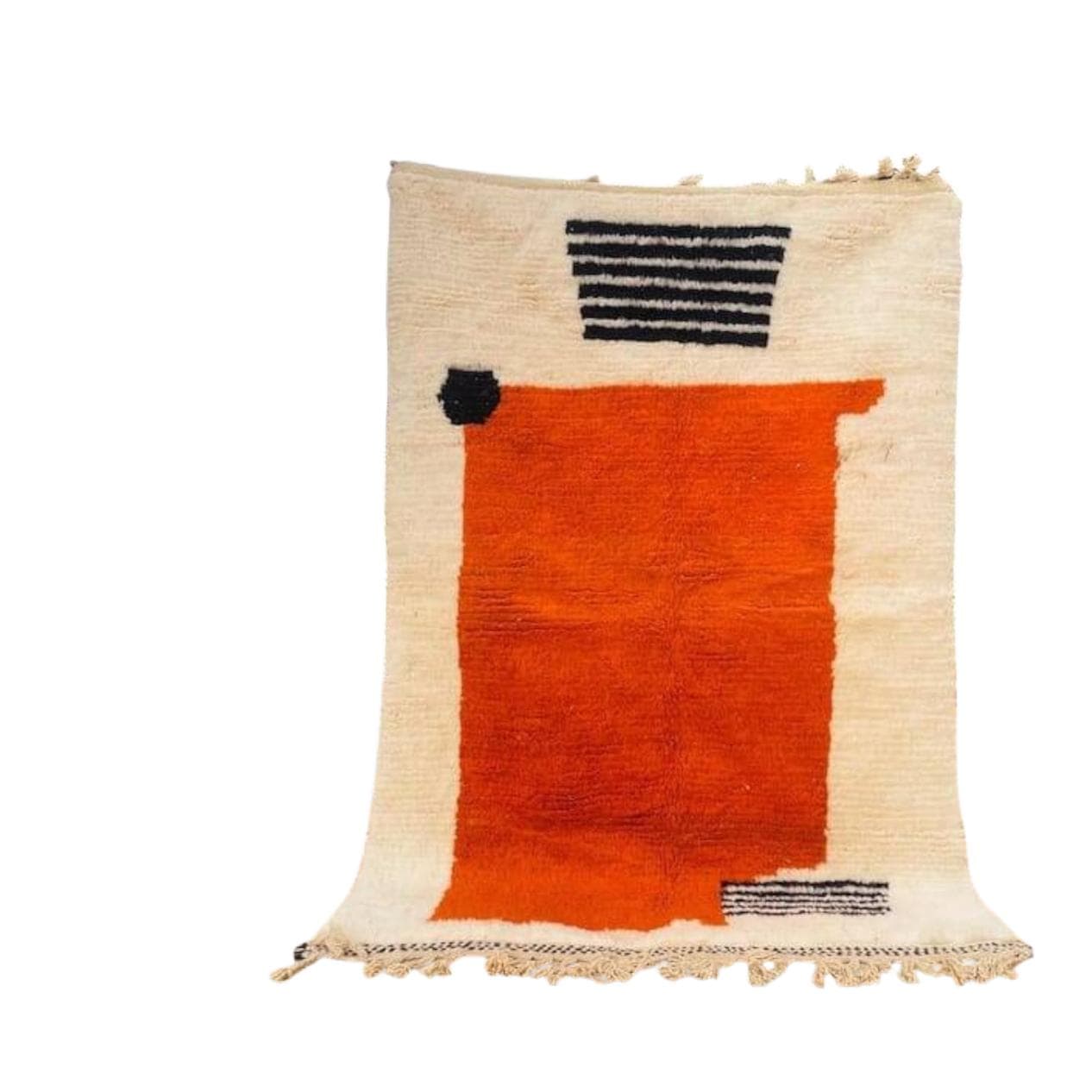 Ręcznie tkany dywan 200x300 cm, wełna, pomarańczowy, Maroko - 207406