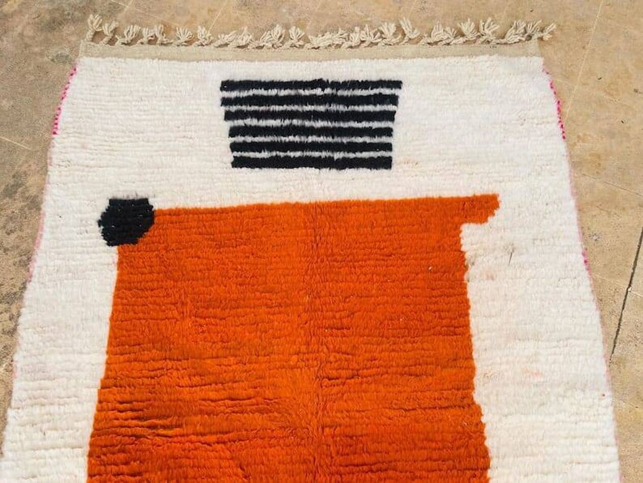 Ręcznie tkany dywan 200x300 cm, wełna, pomarańczowy, Maroko - 206296