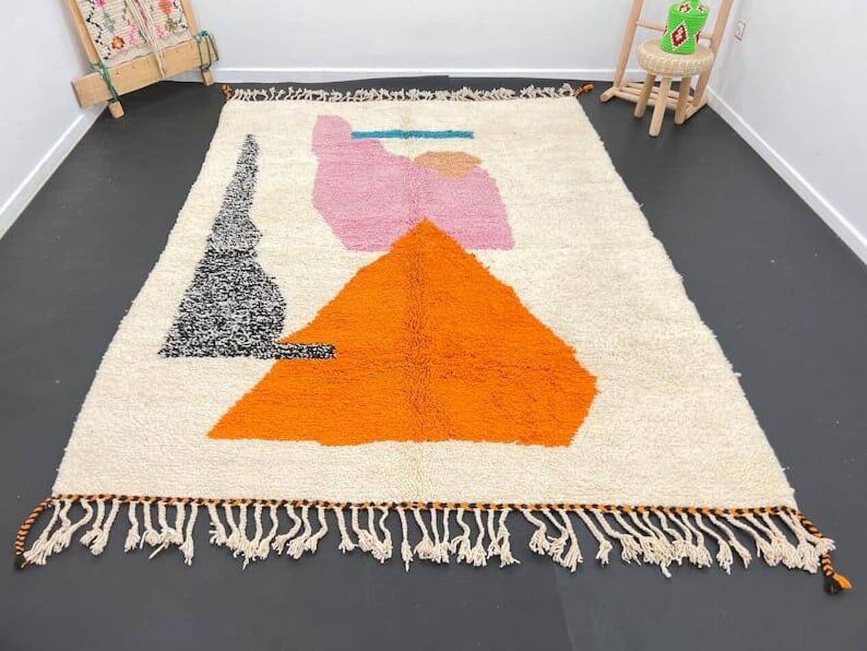Handwoven rug 150x250 cm, wool, multicolor, Morocco - 207316