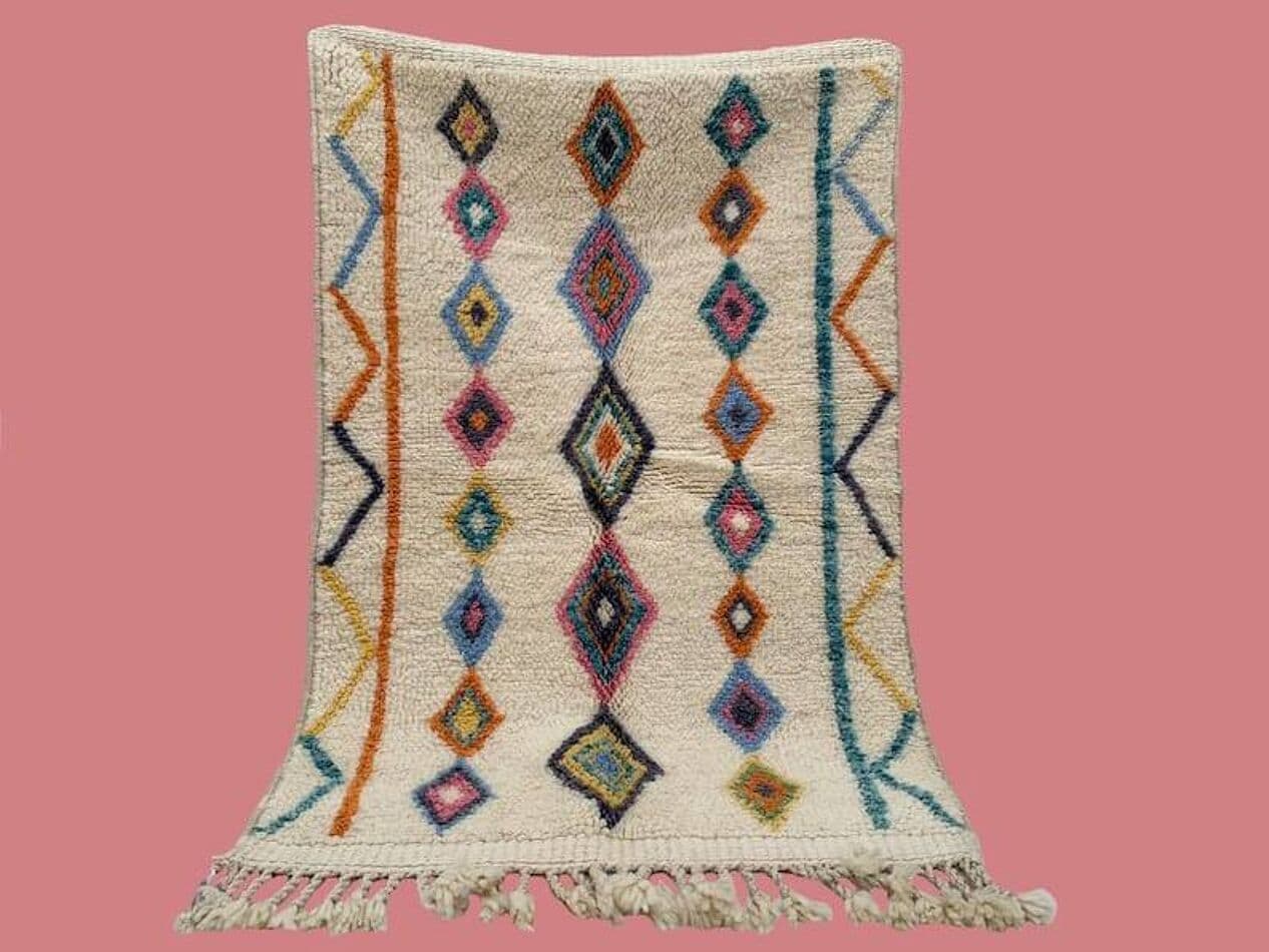 Handwoven rug 200x300 cm, wool, multicolor, Morocco - 207290
