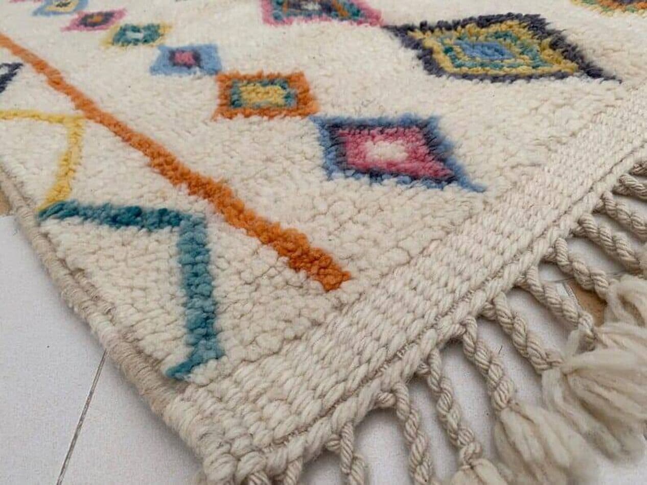 Handwoven rug 200x300 cm, wool, multicolor, Morocco - 207291