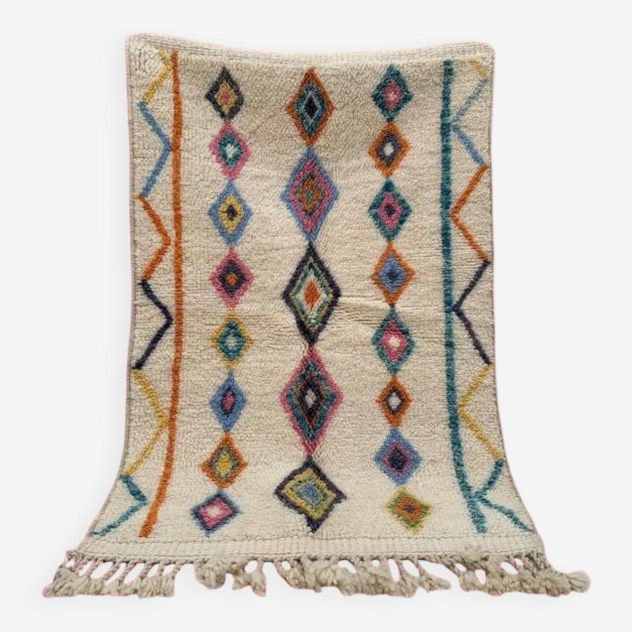 Handwoven rug 200x300 cm, wool, multicolor, Morocco - 207289