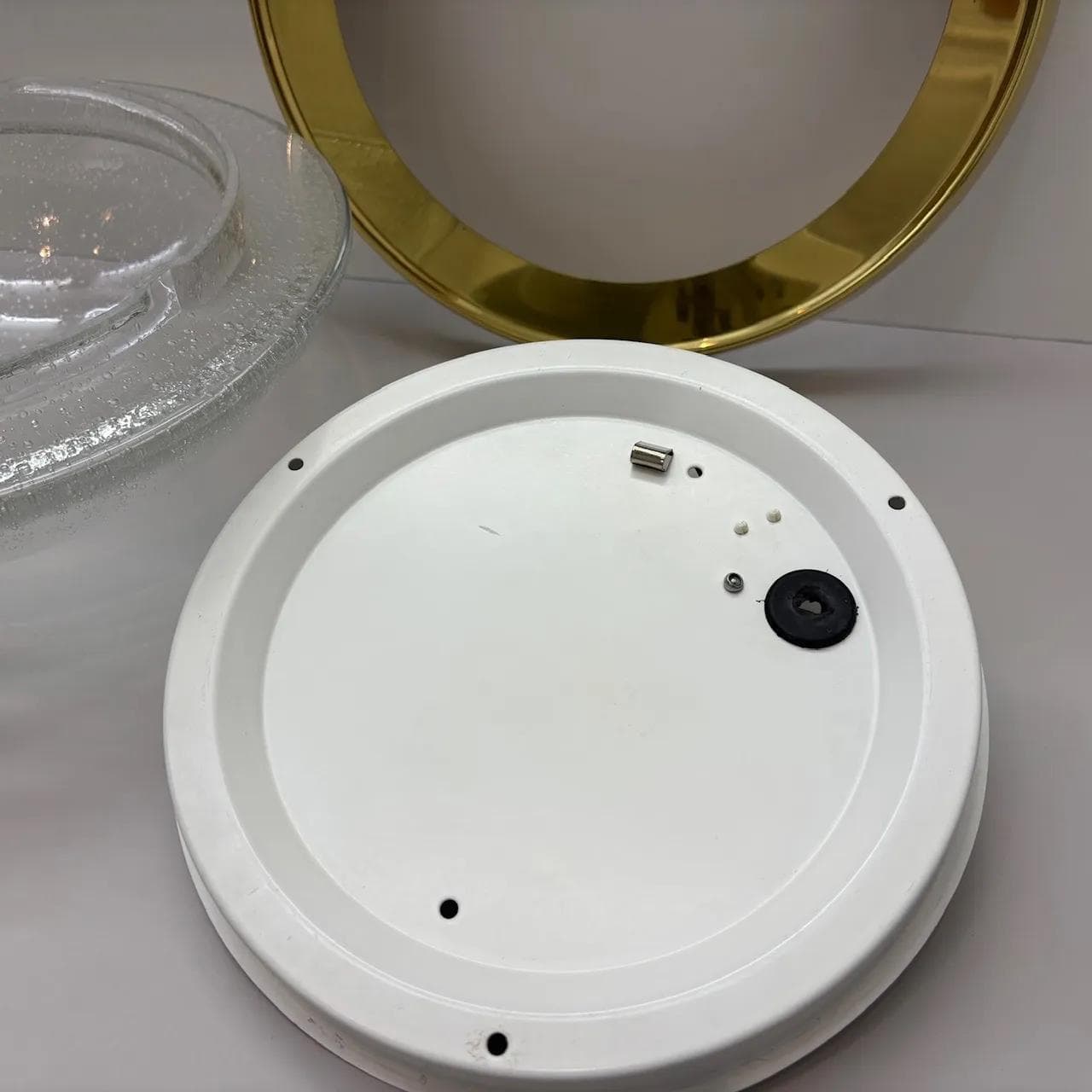 Plafon, szkło przezroczyste, mosiądz złoty, Niemcy, lata 70. - 15119