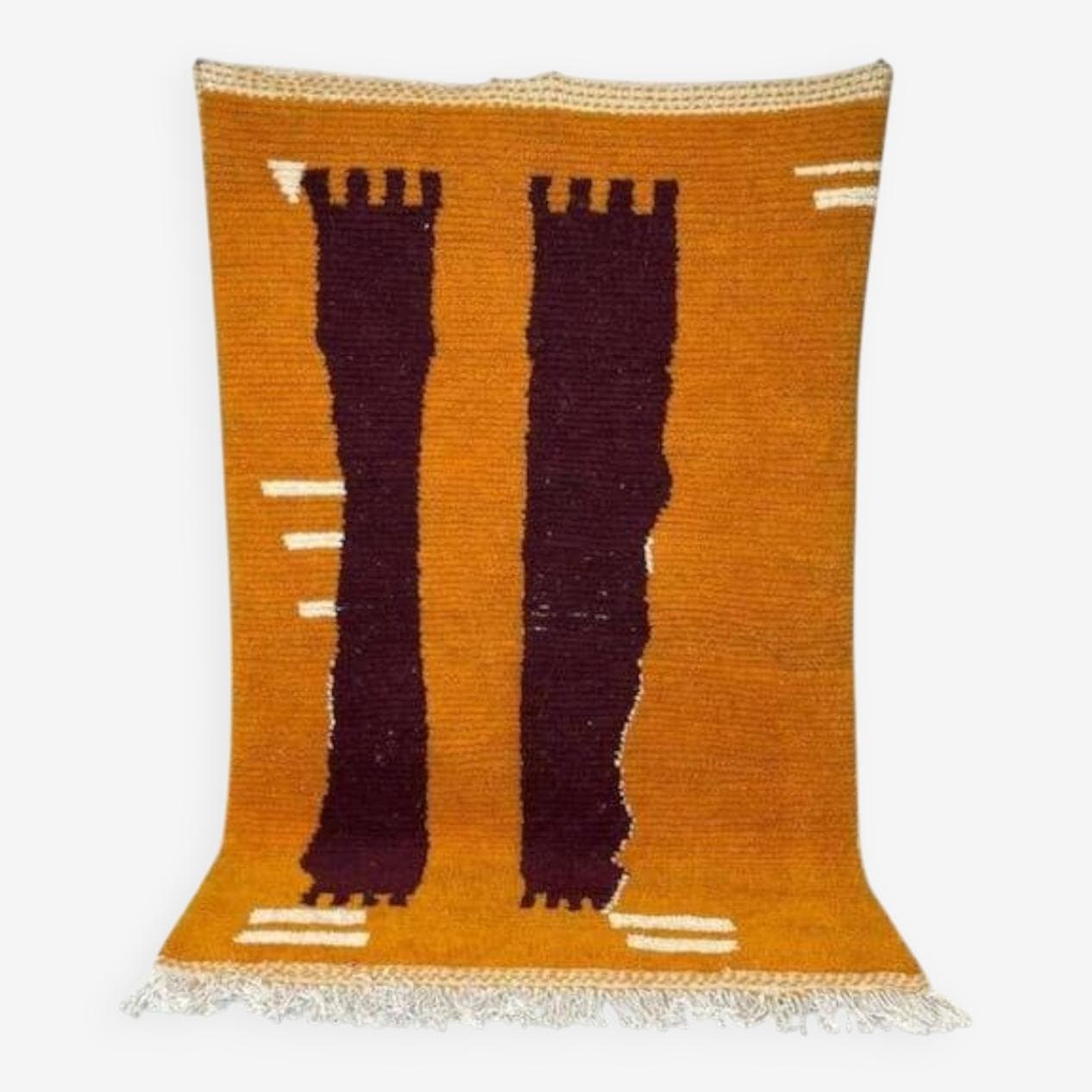 Handwoven rug 150x250 cm, wool, multicolour, Morocco - 207234