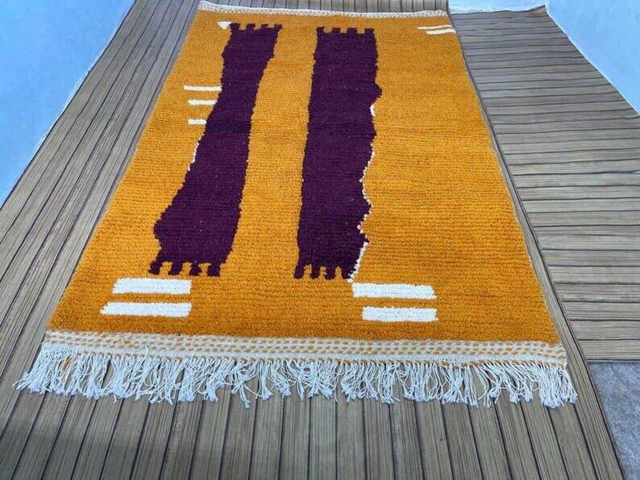 Handwoven rug 150x250 cm, wool, multicolour, Morocco - 207240