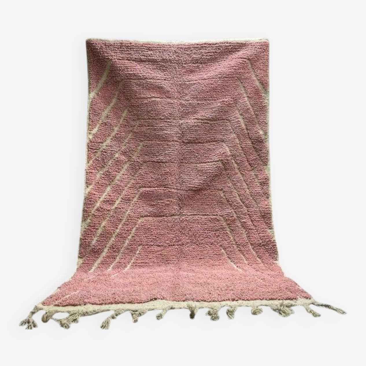 Ręcznie tkany dywan 200x300 cm, wełna, różowy, Maroko - 207217