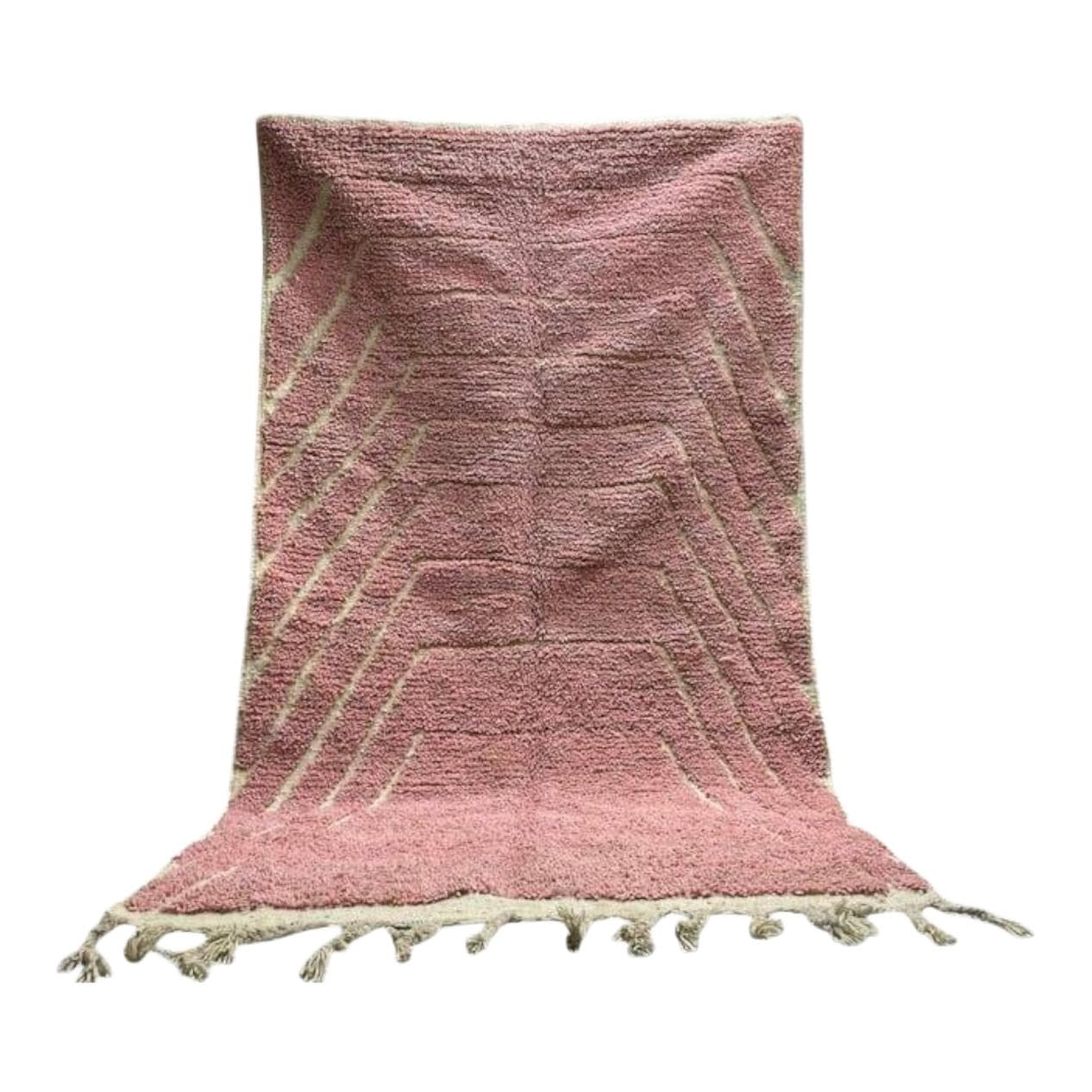 Ręcznie tkany dywan 200x300 cm, wełna, różowy, Maroko - 207344
