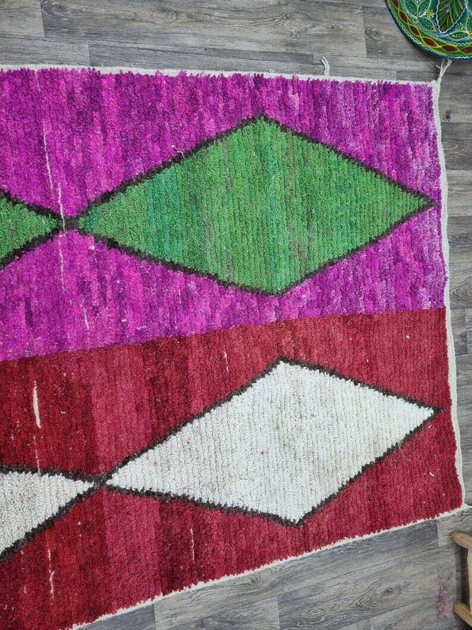 Handwoven rug 150x250 cm, wool, multicolour, Morocco - 208292