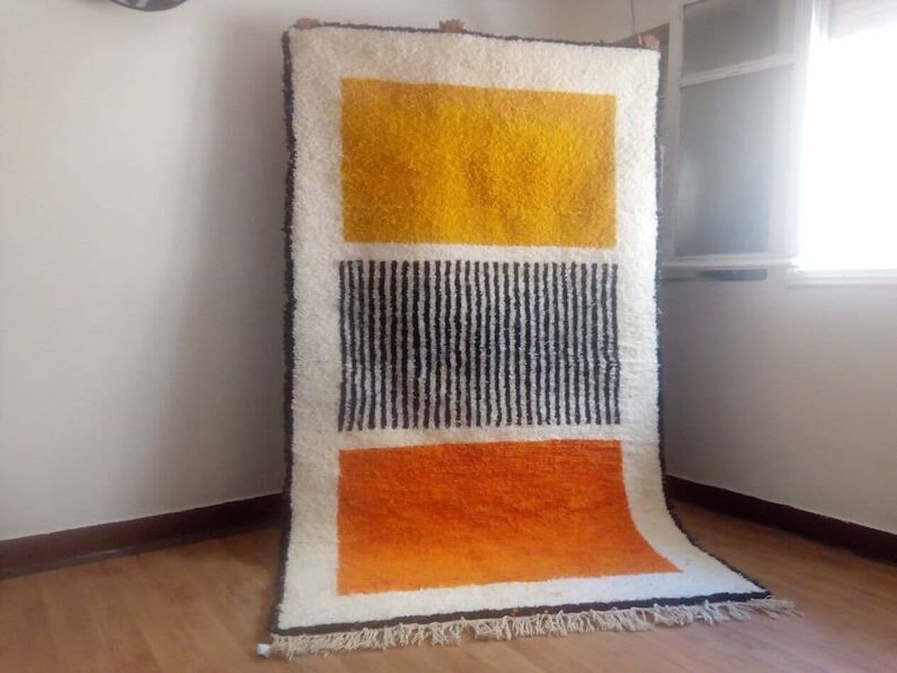 Ręcznie tkany dywan 150x250 cm, wełna, multikolor, Maroko - 208278