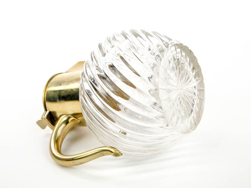 Decanter, transparent crystal glass, brass, Hallberg, Sweden, 19th c. - 207363