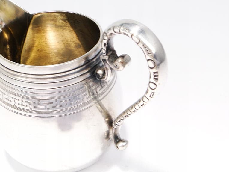 Mlecznik giloszowany, srebrny, mosiądz platerowany srebrem, Henniger, Polska, XIX w. - 207381