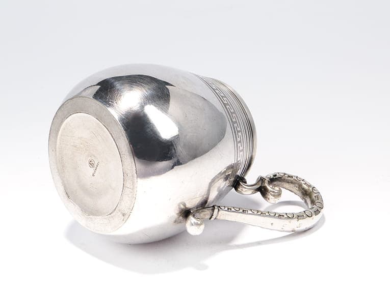 Mlecznik giloszowany, srebrny, mosiądz platerowany srebrem, Henniger, Polska, XIX w. - 207382