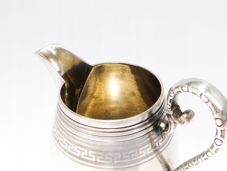 Mlecznik giloszowany, srebrny, mosiądz platerowany srebrem, Henniger, Polska, XIX w. - 207380