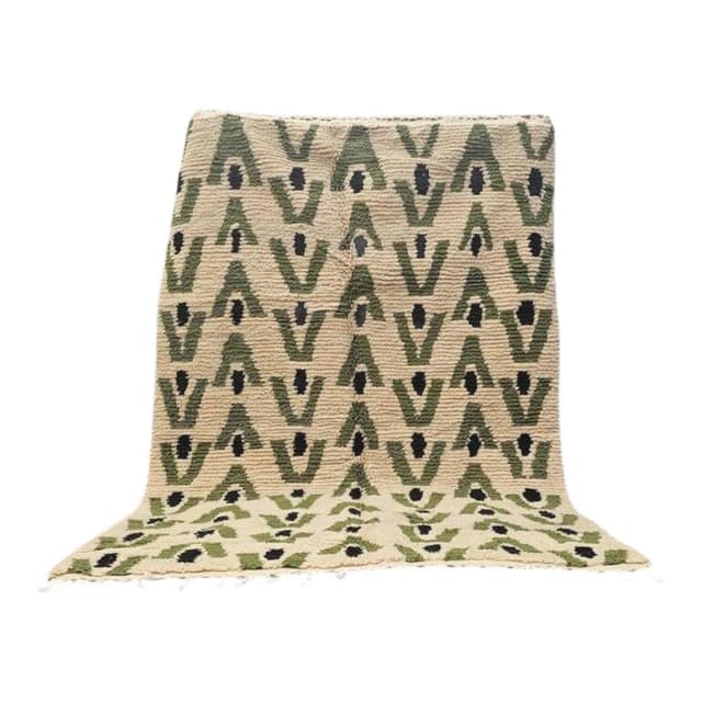 Ręcznie tkany dywan 150x250 cm, wełna, zielony, Maroko - WYMIARY