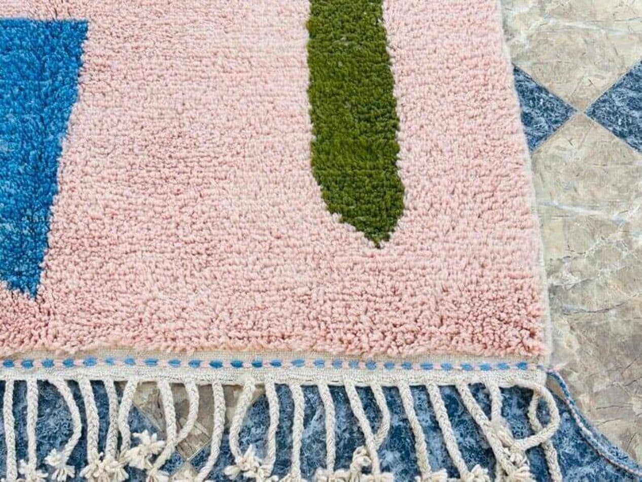 Ręcznie tkany dywan 150x250 cm, wełna, zielony, Maroko - 208161