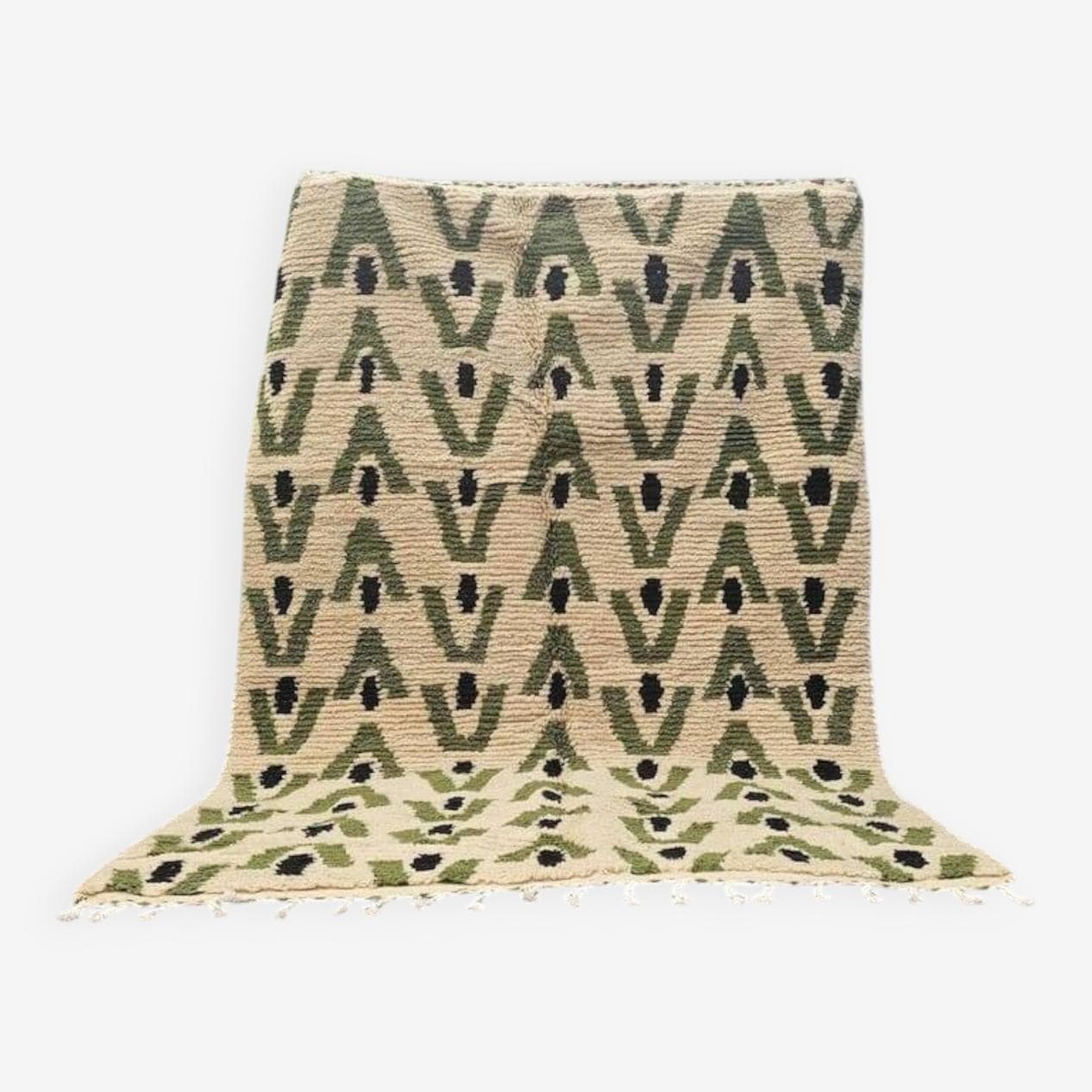 Ręcznie tkany dywan 150x250 cm, wełna, zielony, Maroko - 208159