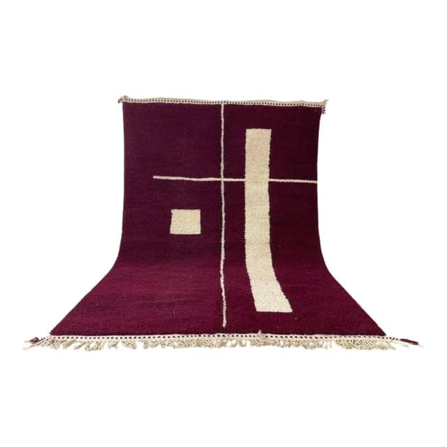 Ręcznie tkany dywan 150x250 cm, wełna, bordowy, Maroko - WYMIARY