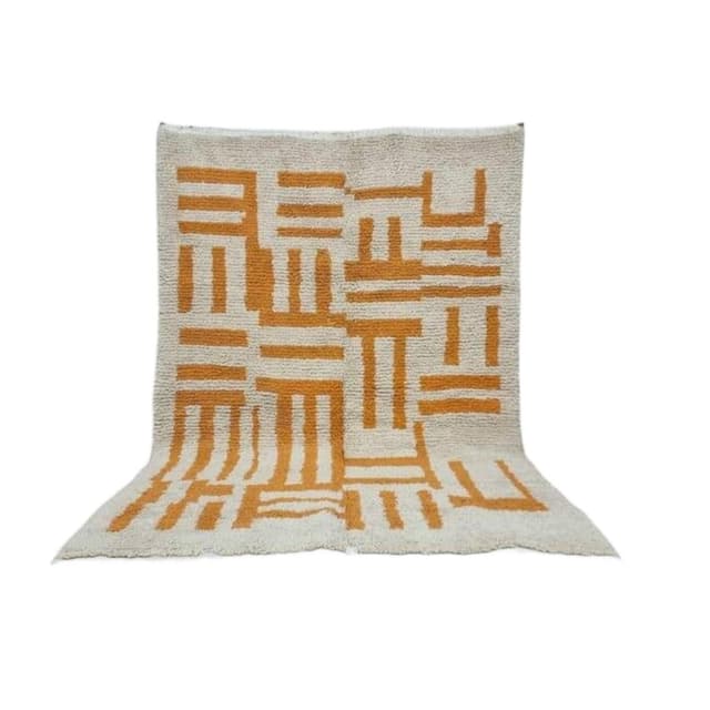 Handwoven rug 150x250 cm, wool, orange, Morocco - DIMENSION