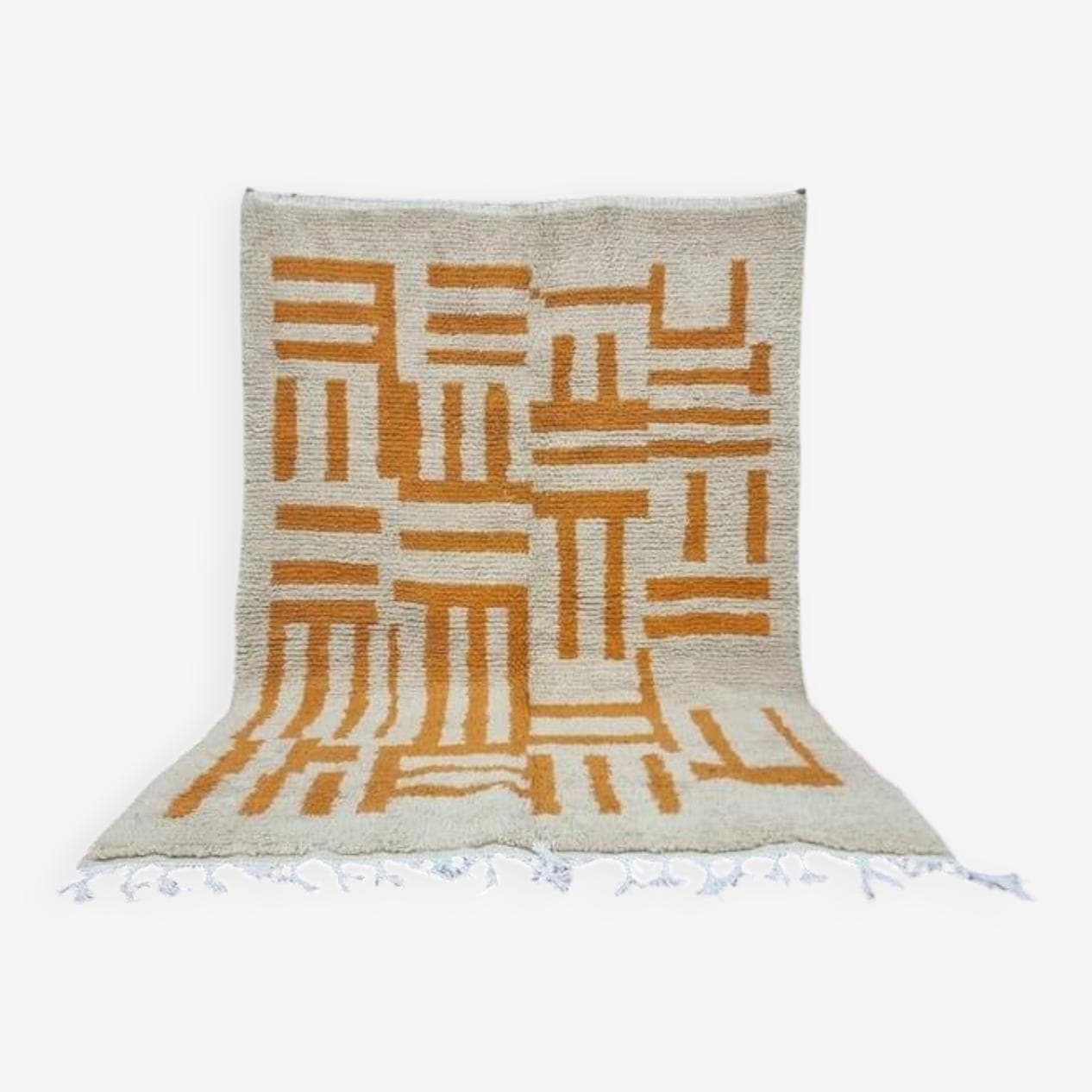 Handwoven rug 150x250 cm, wool, orange, Morocco - 208065