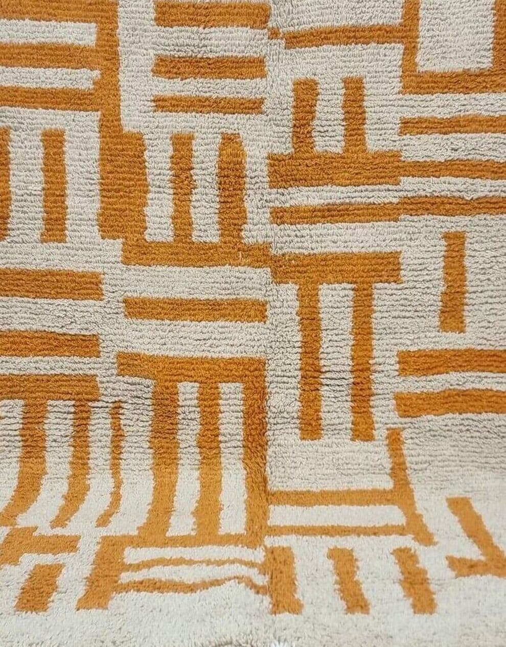 Handwoven rug 150x250 cm, wool, orange, Morocco - 208071