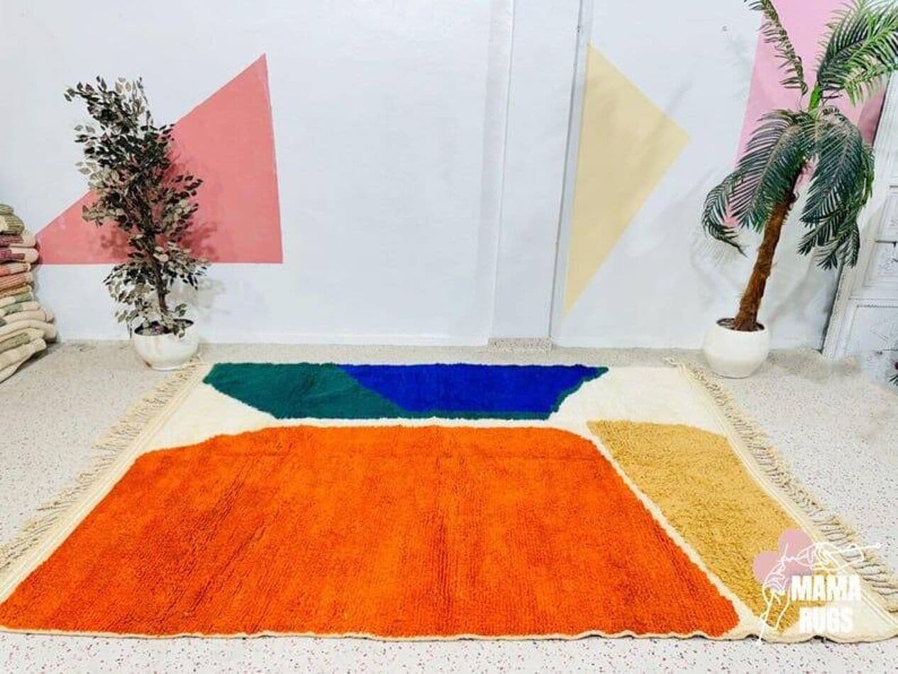 Ręcznie tkany dywan 150x250 cm, wełna, multikolor, Maroko - 208047