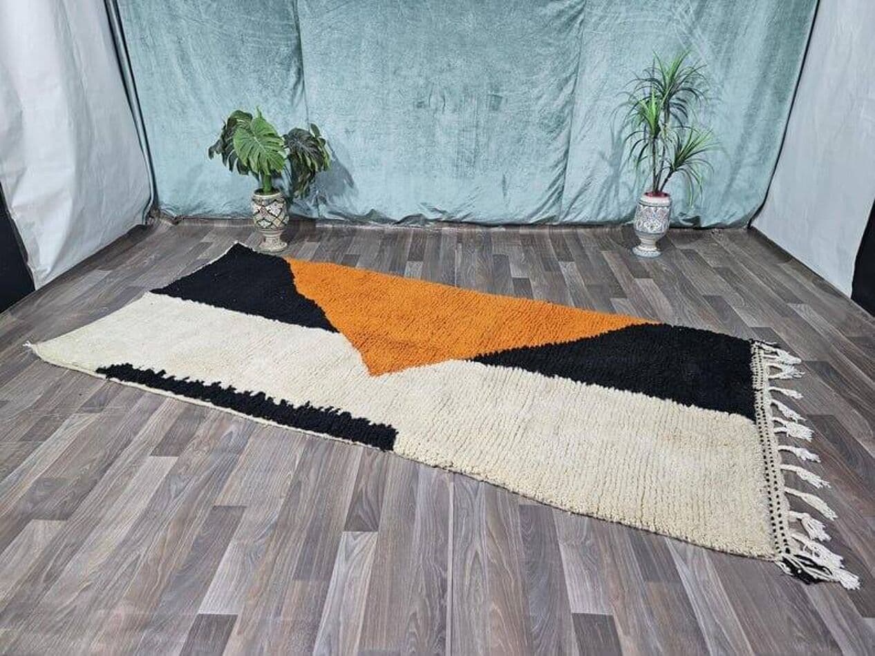 Handwoven rug 100x200 cm, wool, multicolour, Morocco - 208020