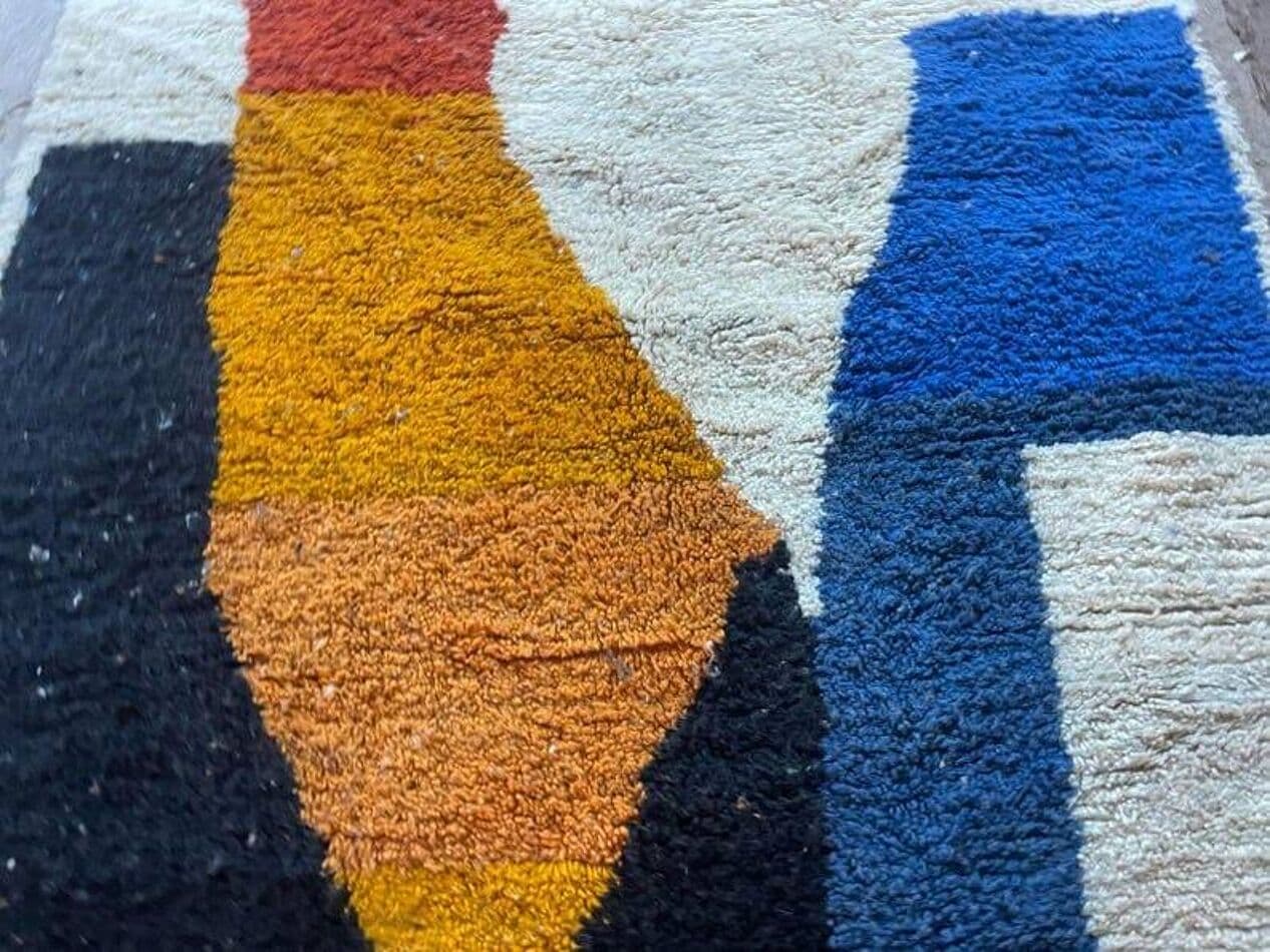 Handwoven rug 100x200 cm, wool, multicolour, Morocco - 208016