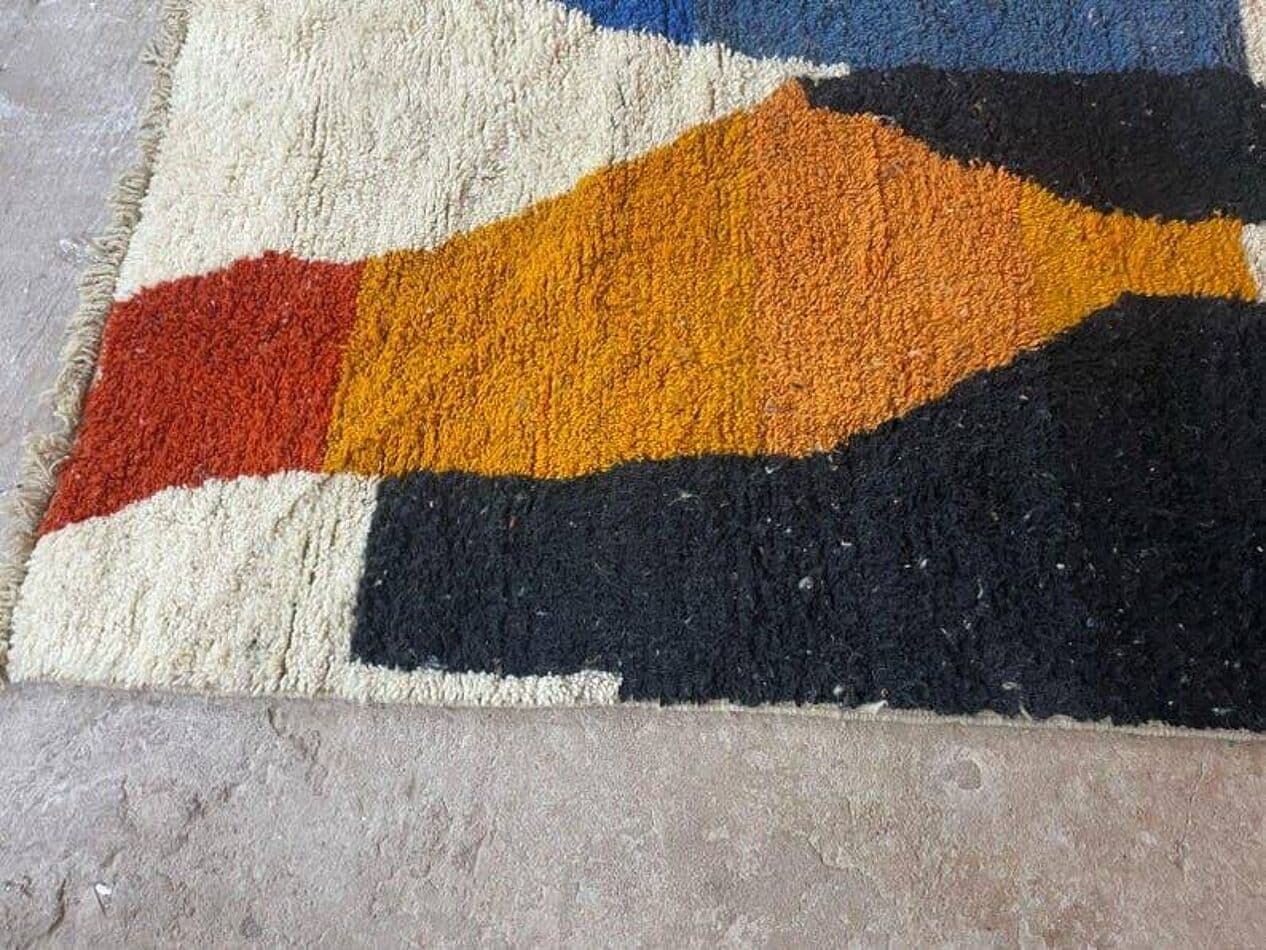 Handwoven rug 100x200 cm, wool, multicolour, Morocco - 208013