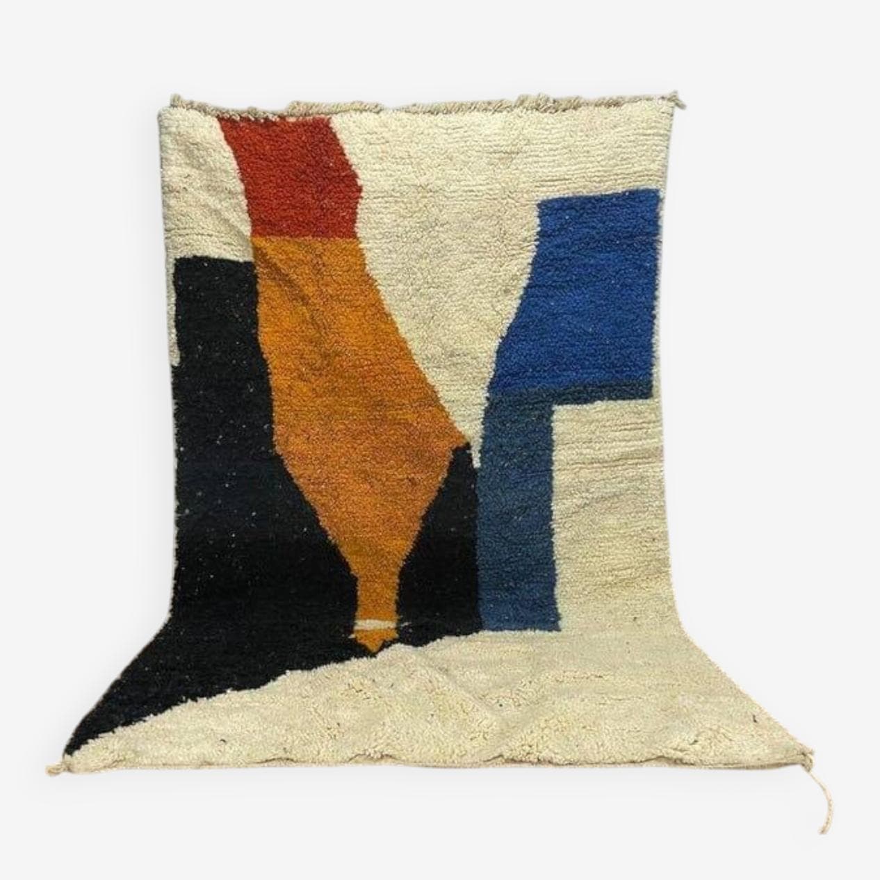 Handwoven rug 100x200 cm, wool, multicolour, Morocco - 208010