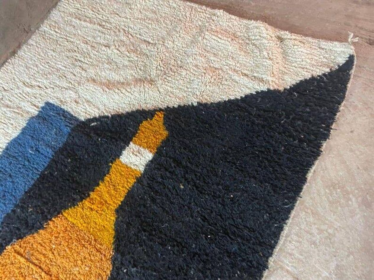 Handwoven rug 100x200 cm, wool, multicolour, Morocco - 208015