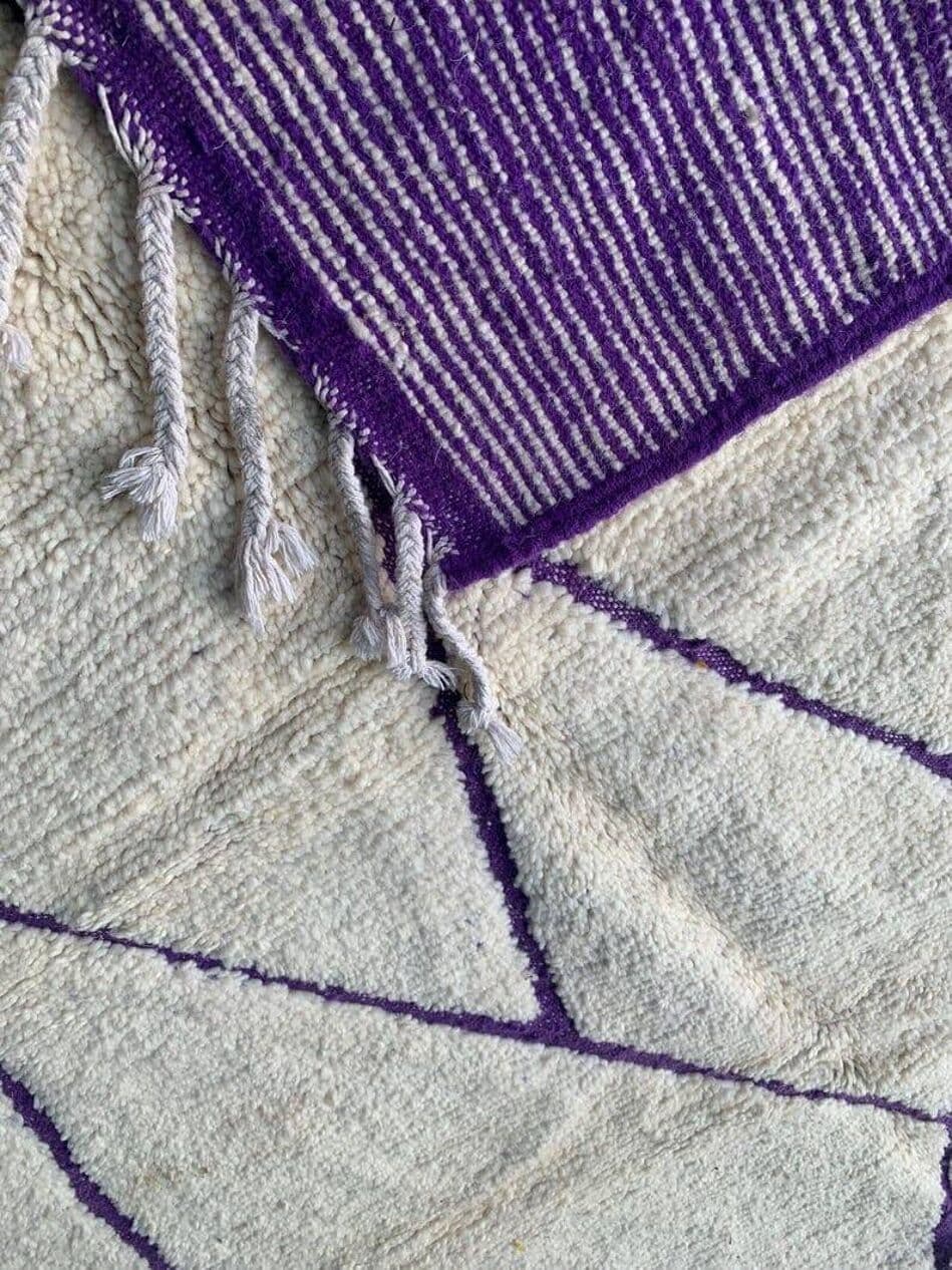 Handwoven rug 140x260 cm, wool, white, Morocco - 208005