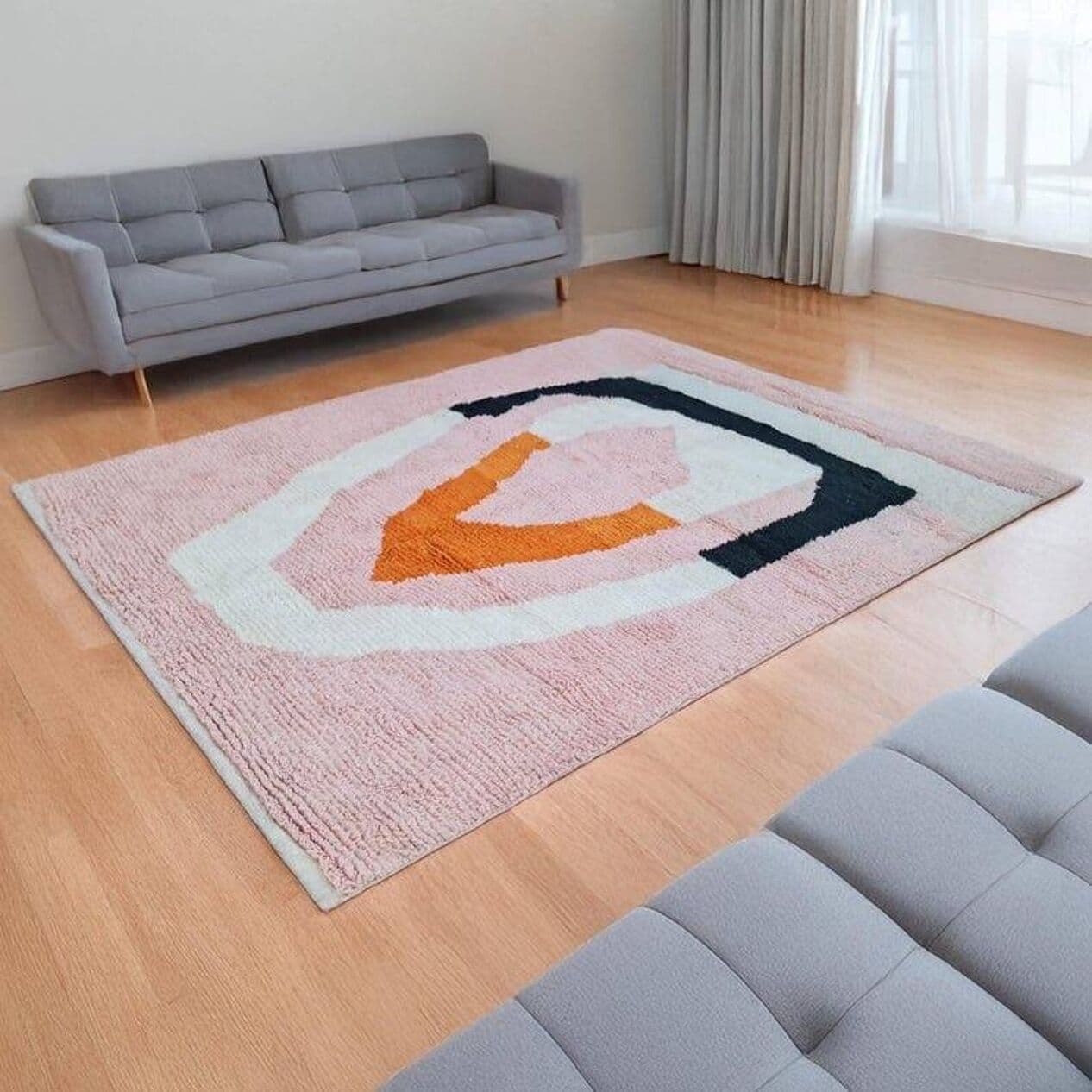 Handwoven rug 140x260 cm, wool, multicolour, Morocco - 207997