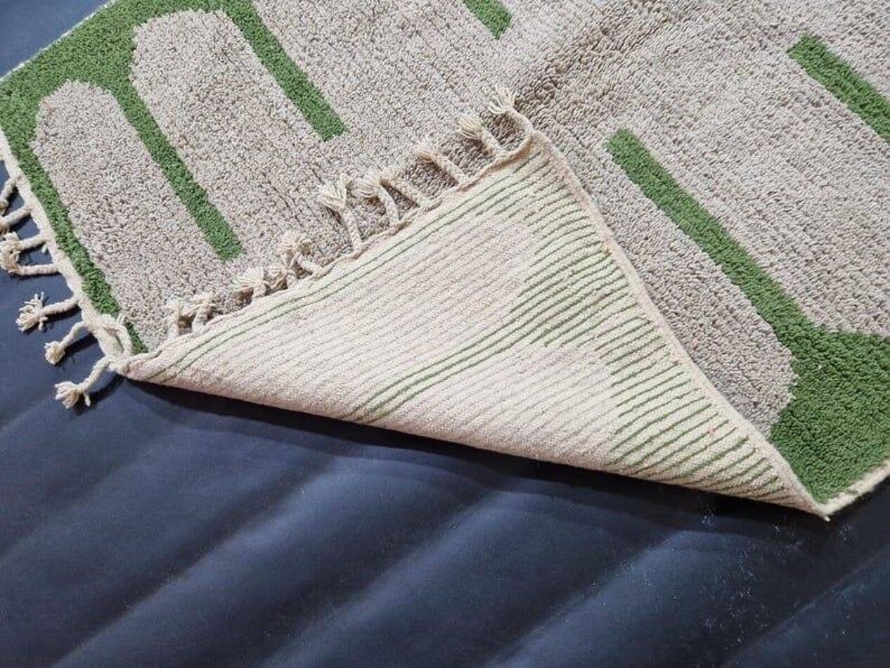 Handwoven rug 145x255 cm, wool, green, Morocco - 207994