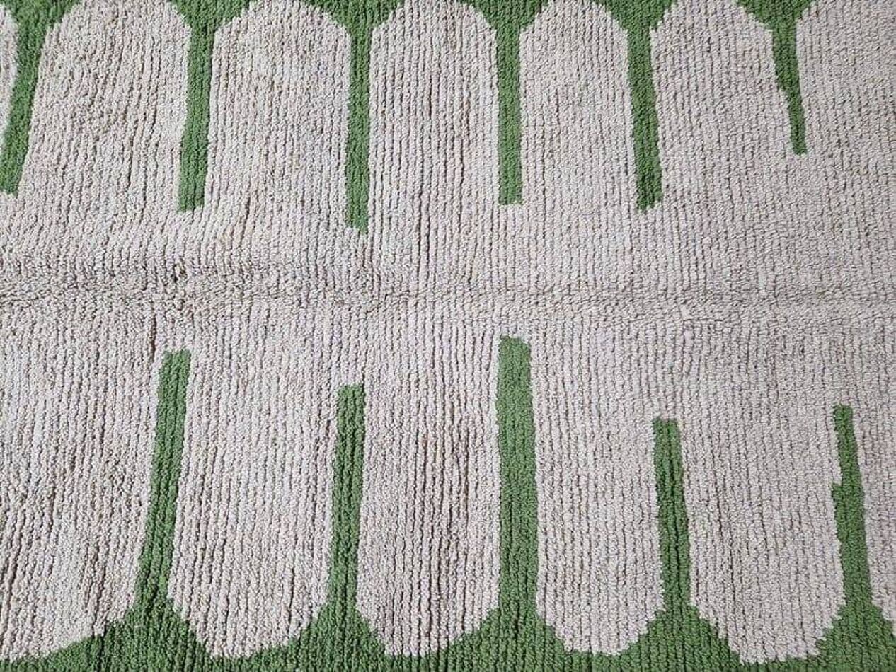 Handwoven rug 145x255 cm, wool, green, Morocco - 207995