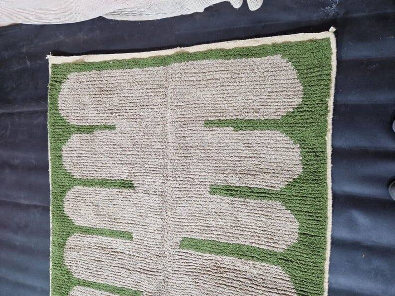 Handwoven rug 145x255 cm, wool, green, Morocco - 207991