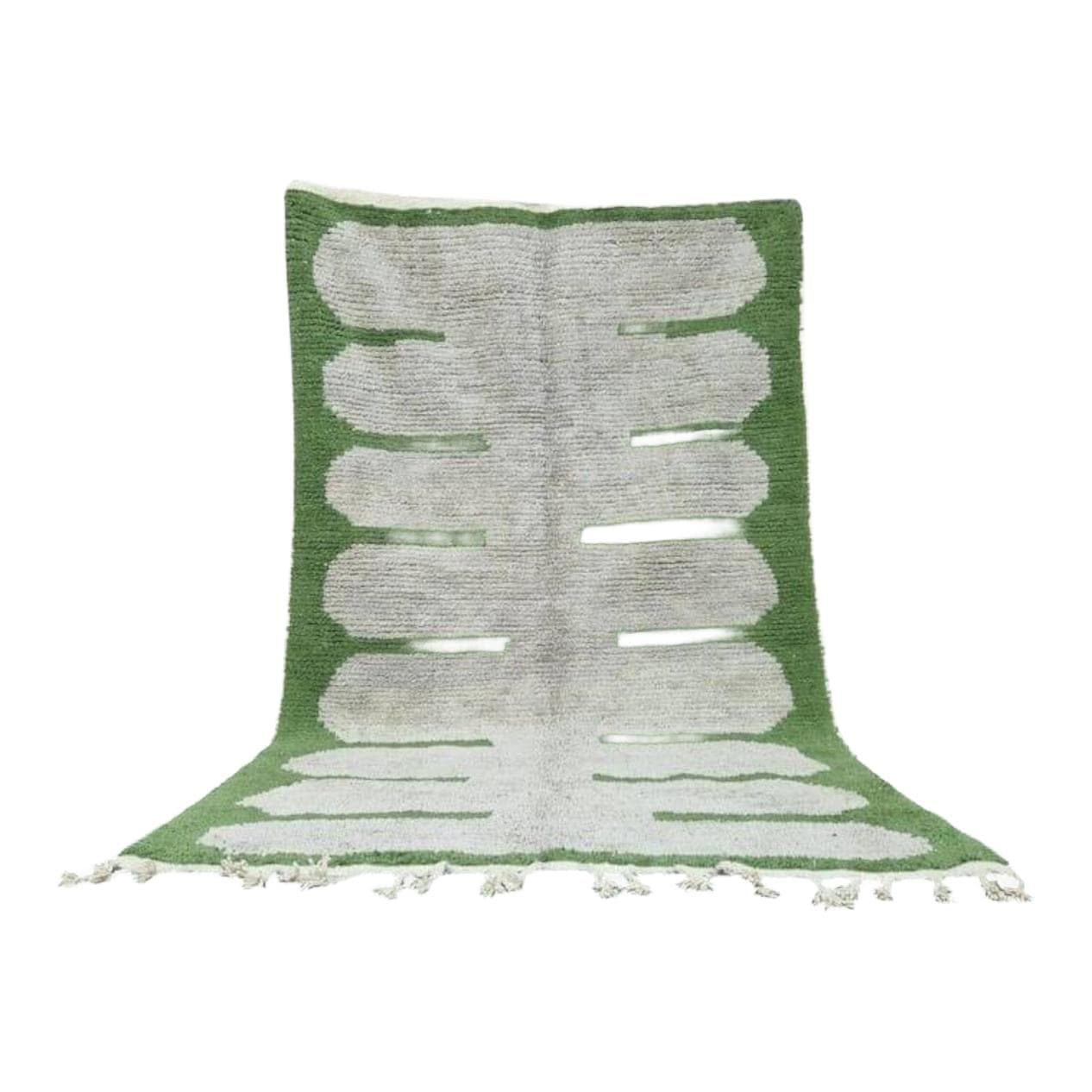 Handwoven rug 145x255 cm, wool, green, Morocco