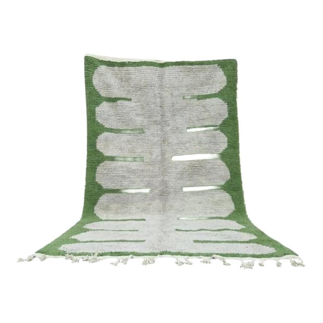 Handwoven rug 145x255 cm, wool, green, Morocco - DIMENSION