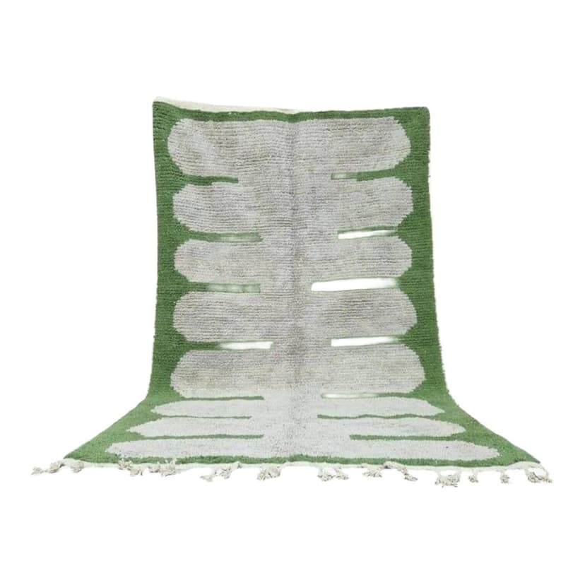 Handwoven rug 145x255 cm, wool, green, Morocco