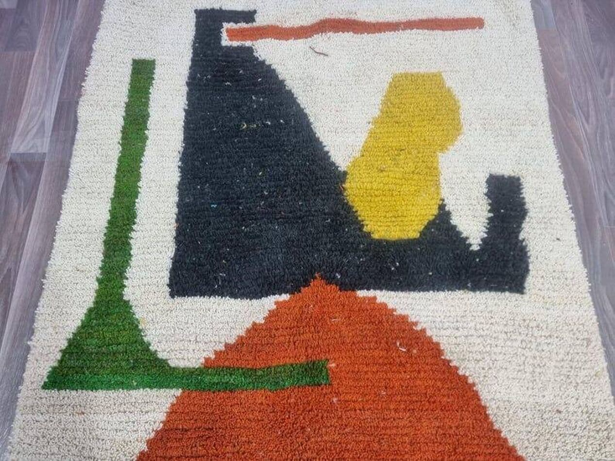 Hand-woven rug 140x260 cm, wool, multicolour, Morocco - 207978