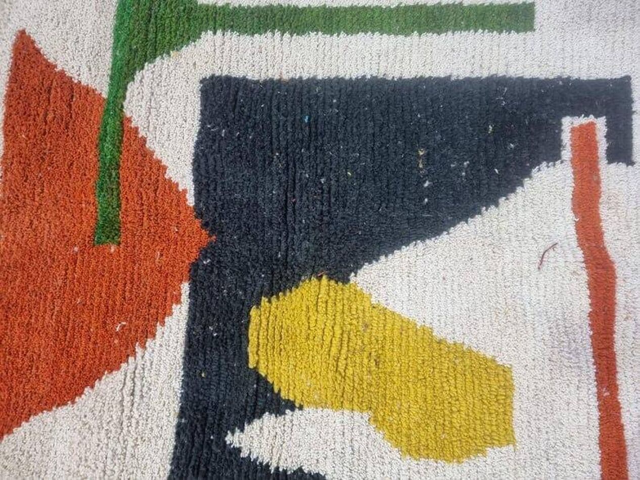 Hand-woven rug 140x260 cm, wool, multicolour, Morocco - 207981