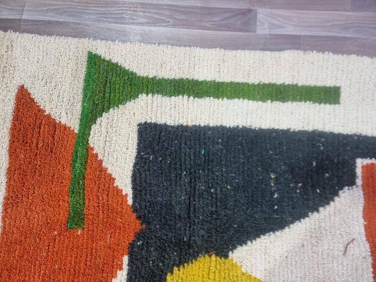 Hand-woven rug 140x260 cm, wool, multicolour, Morocco - 207980