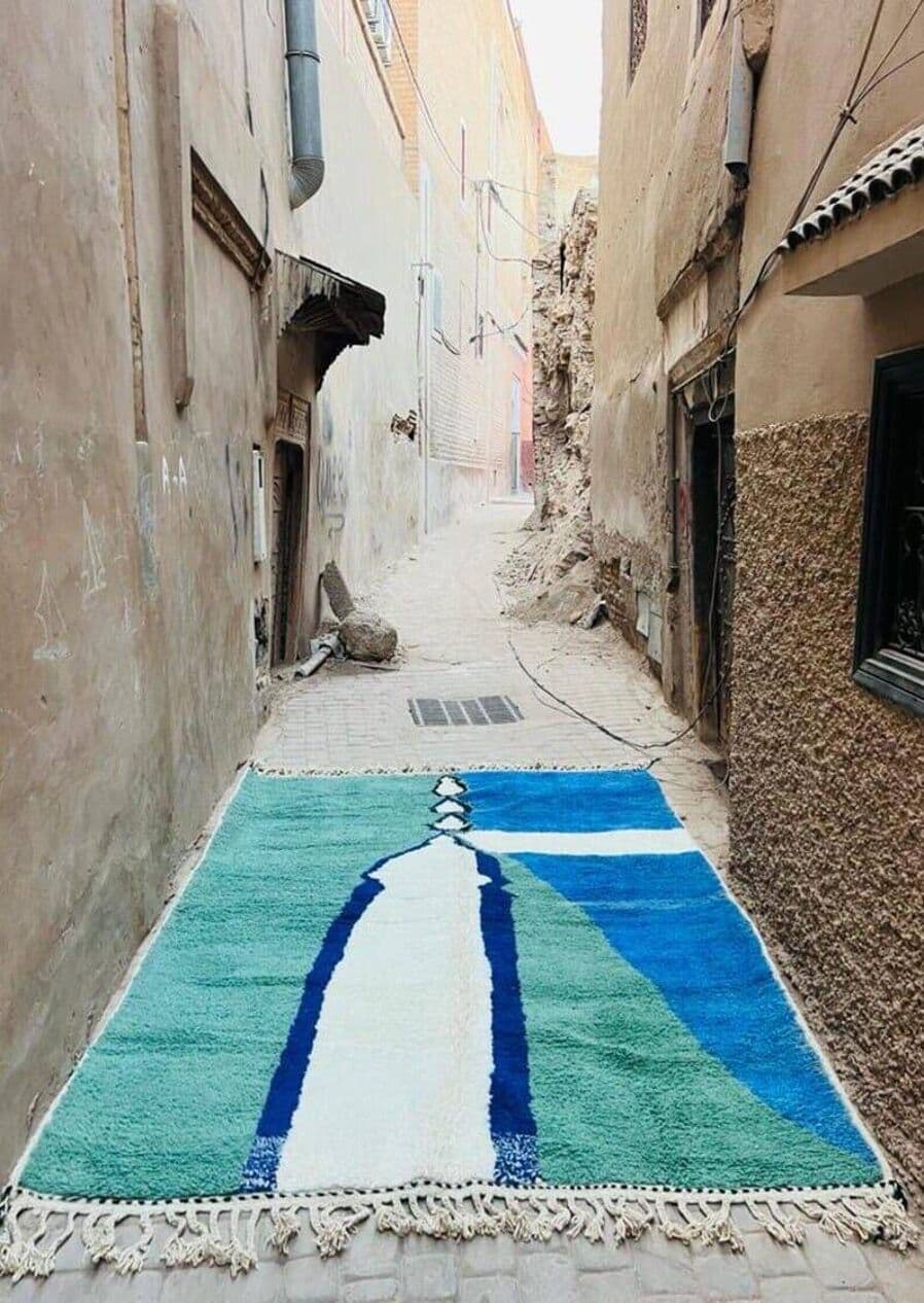 Handwoven rug 200x300 cm, wool, multicolor, Morocco - 207972