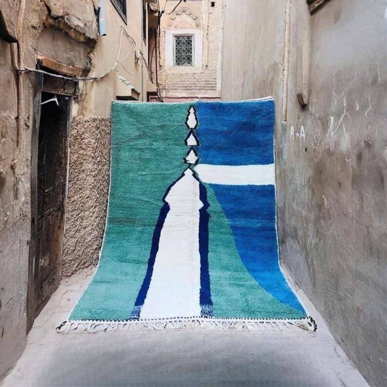 Handwoven rug 200x300 cm, wool, multicolor, Morocco - 207969